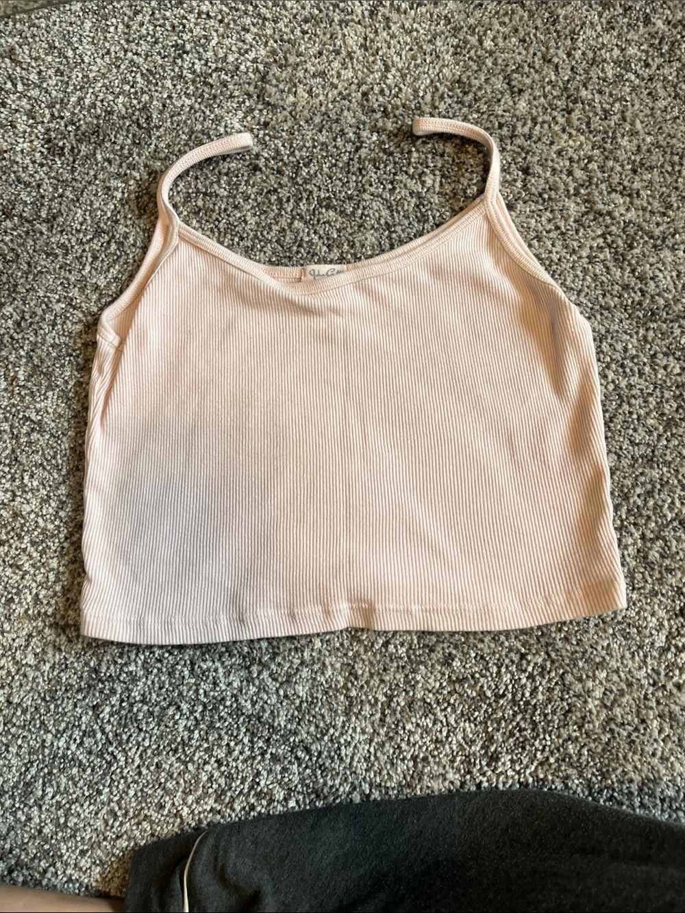 Brandy Melville Light Pink Ribbed Cropped Cami